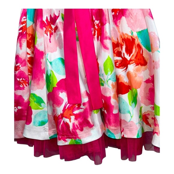 Jona Michelle Girls Special Occasion Fancy Dress (Magenta-White / 10) New w/ tag - Picture 6 of 11